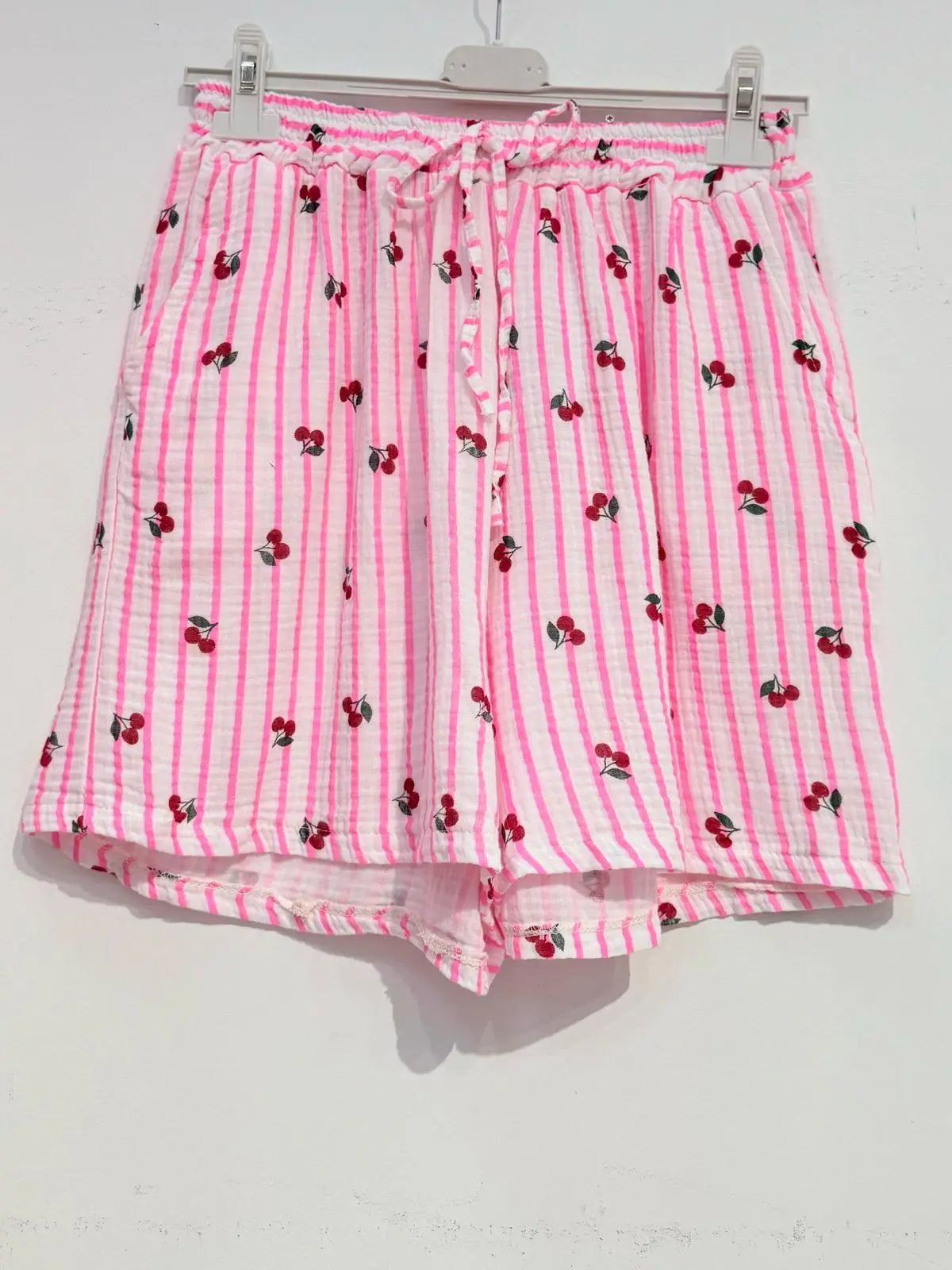 Cherry Cotton Gauze Printed Shorts