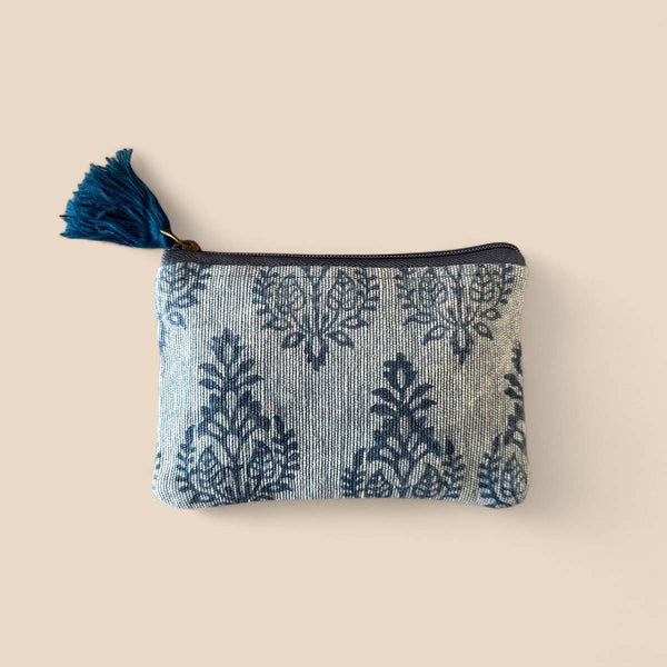 Blue Print Cotton Pouch