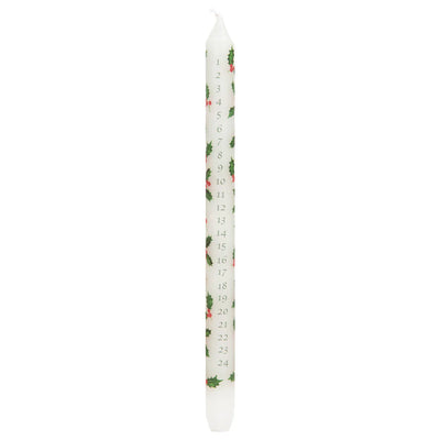 Botanical Holly Christmas Advent Candles