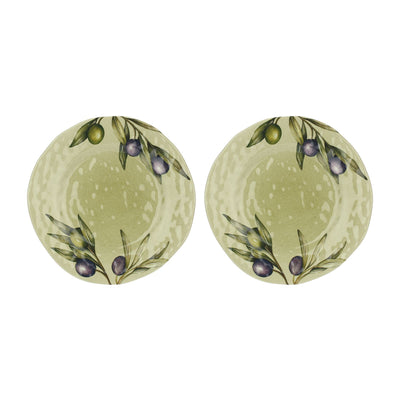 Set of Two Melamine Olive Salad Plates