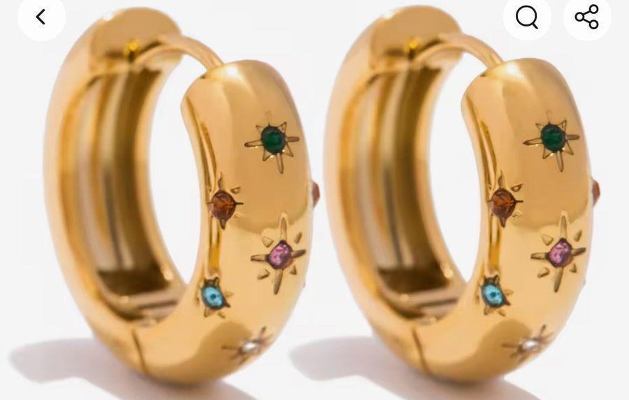 Zircon Hoop Earrings