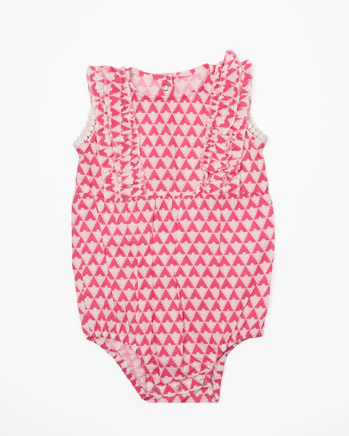 Baby Romper- Pink Triangle