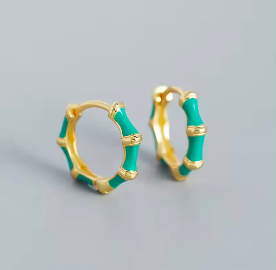 Twisted turquoise Huggies