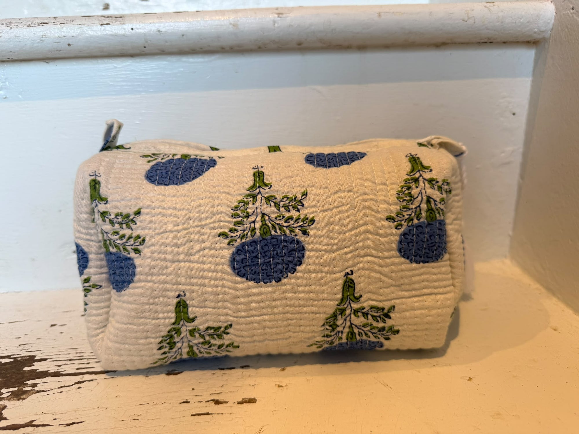 Aurina Block Printed Quilted Pouch