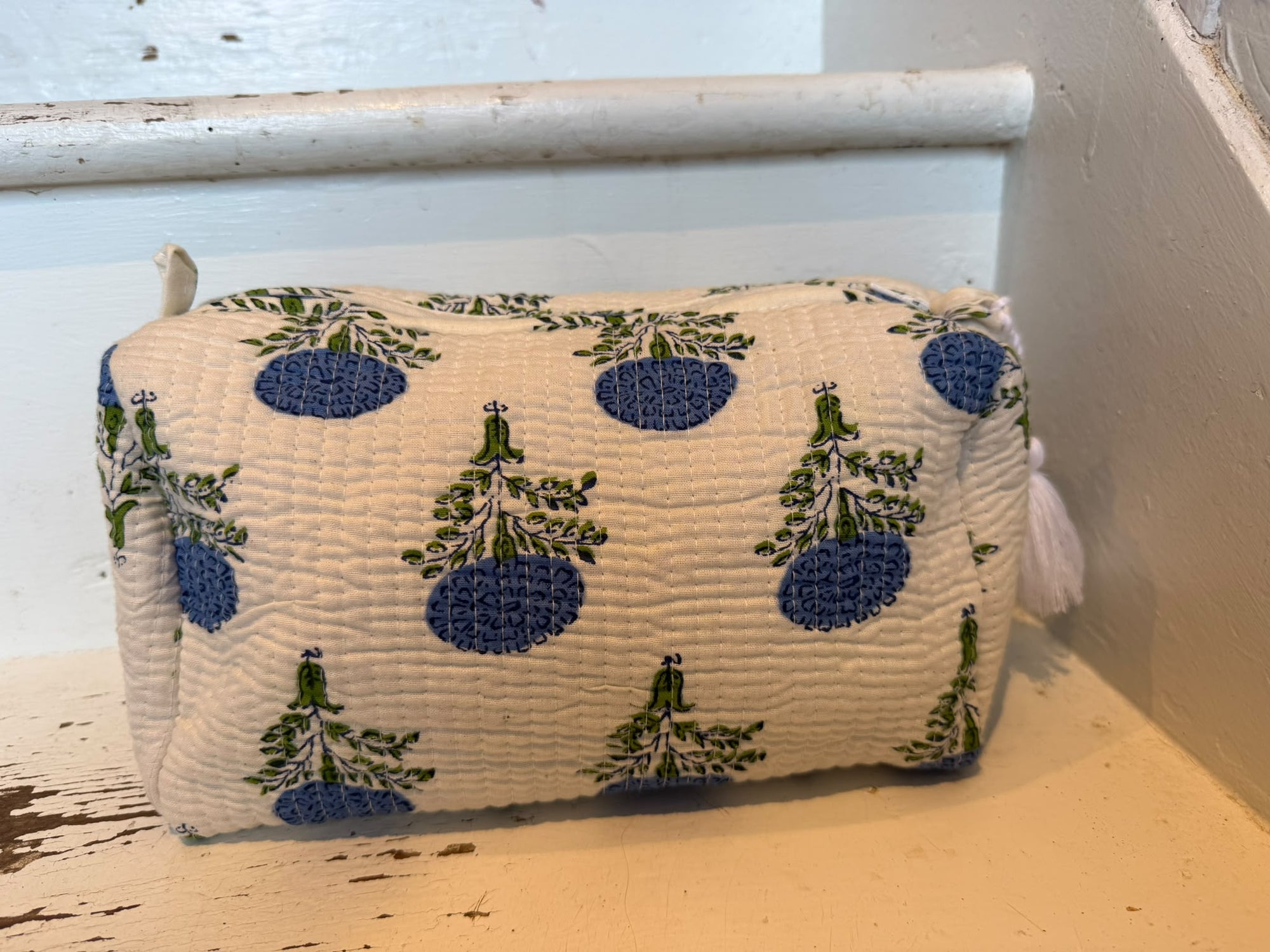 Aurina Block Printed Quilted Pouch