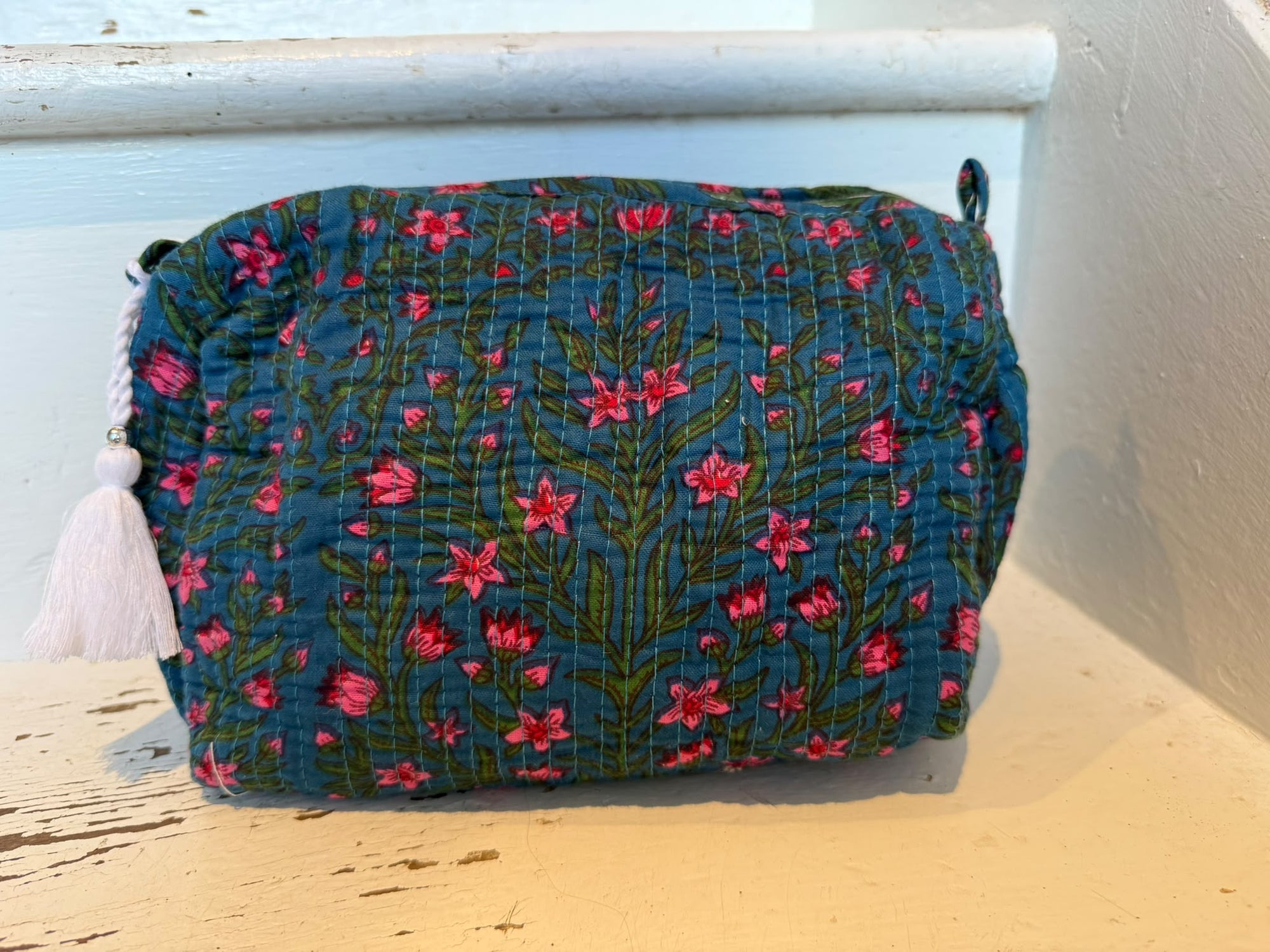 Aurina Block Printed Quilted Pouch
