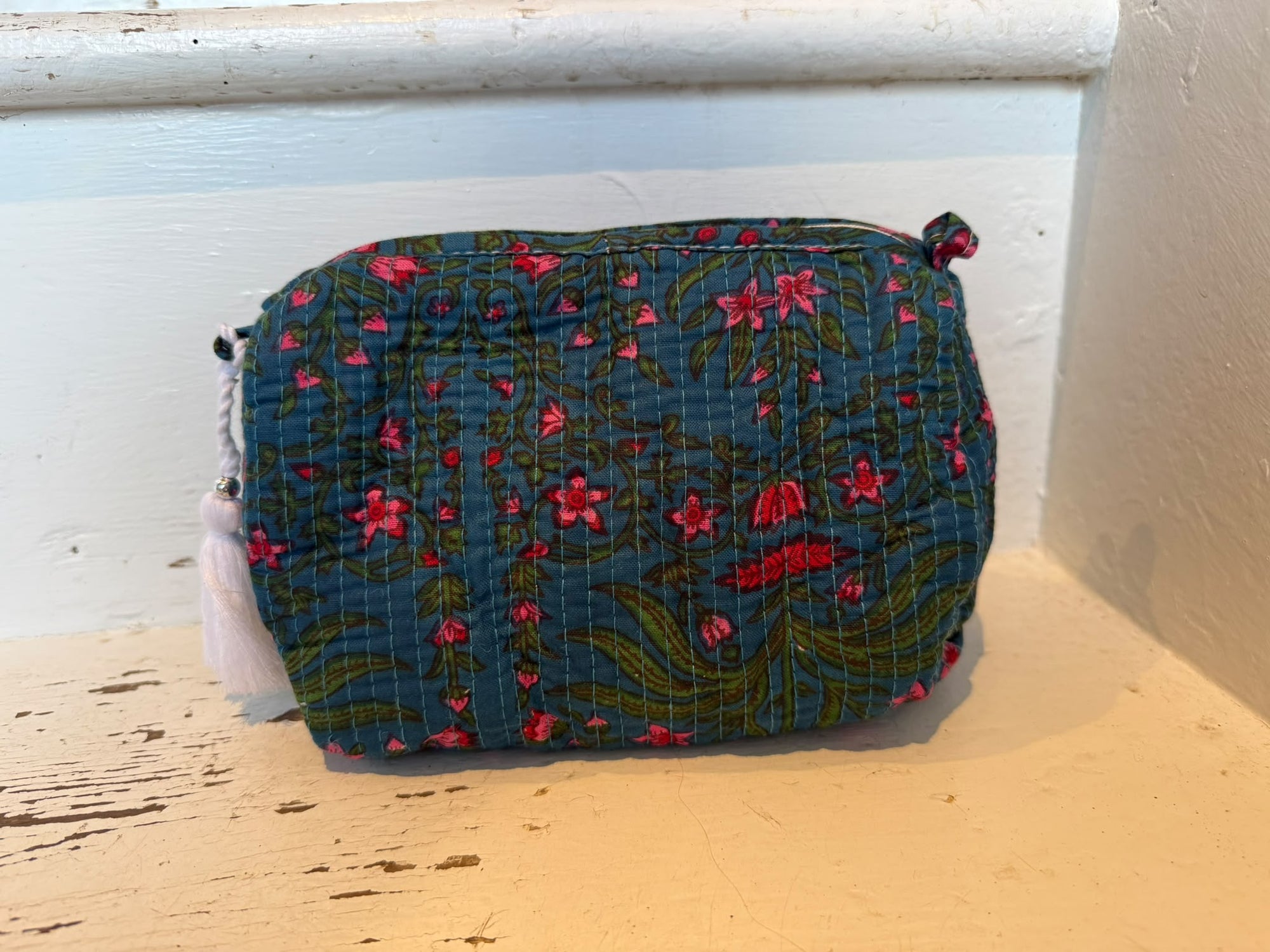Aurina Block Printed Quilted Pouch