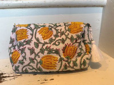 Aurina Block Printed Quilted Pouch