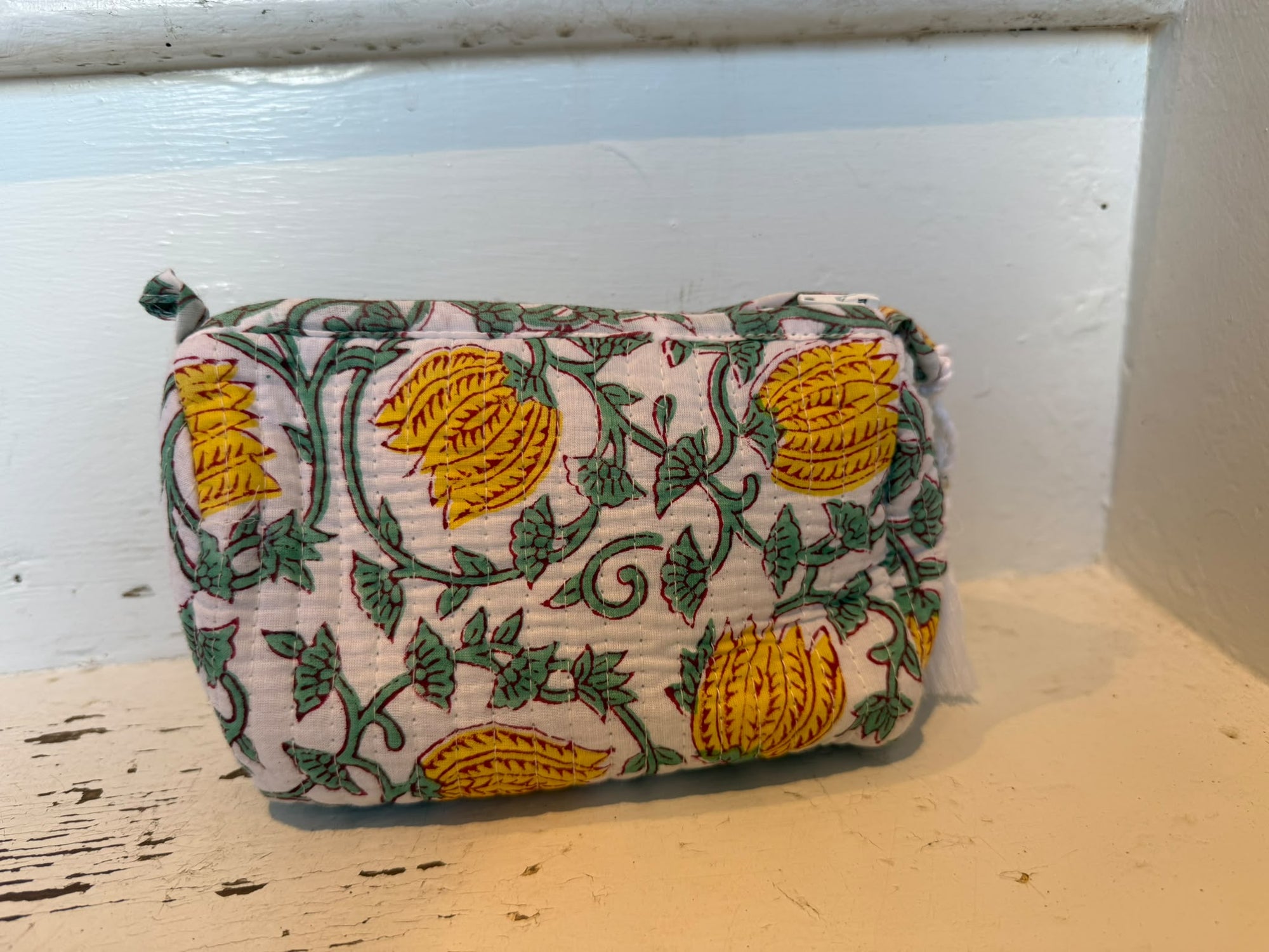 Aurina Block Printed Quilted Pouch