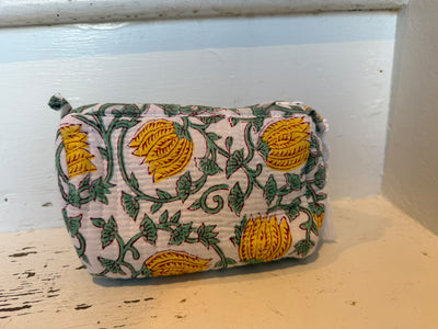 Aurina Block Printed Quilted Pouch