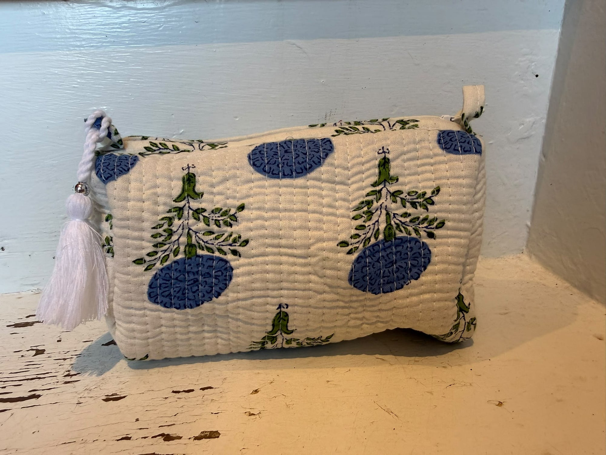 Aurina Block Printed Quilted Pouch