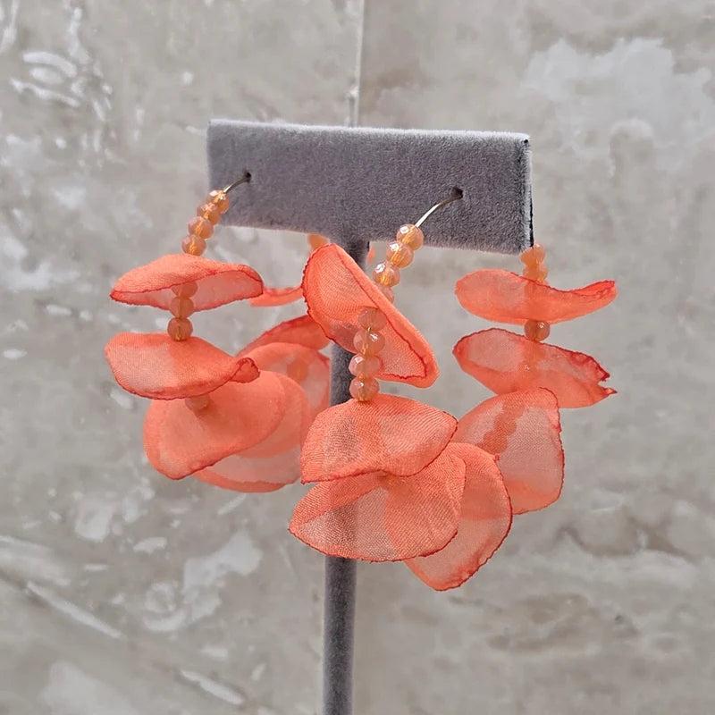 Dainty Floral Earring - Paprika