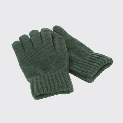 Mens Knitted Gloves - Greenh