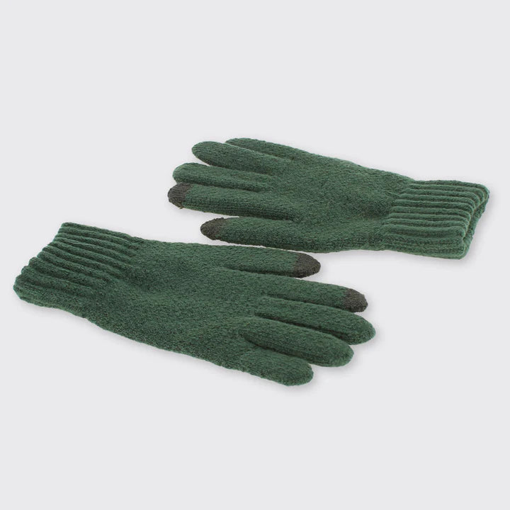 Mens Knitted Gloves - Greenh