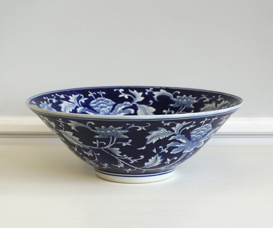 Large Blue and White China Bowl