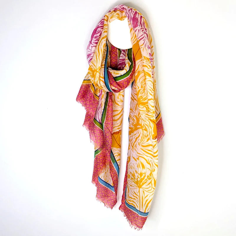 Summer Floral Panel Scarf