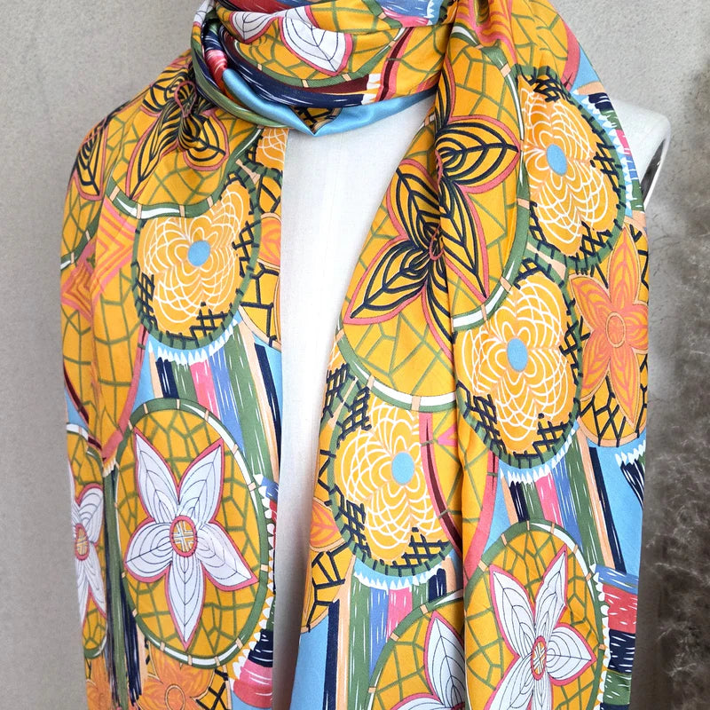 Silky Floral Scarf