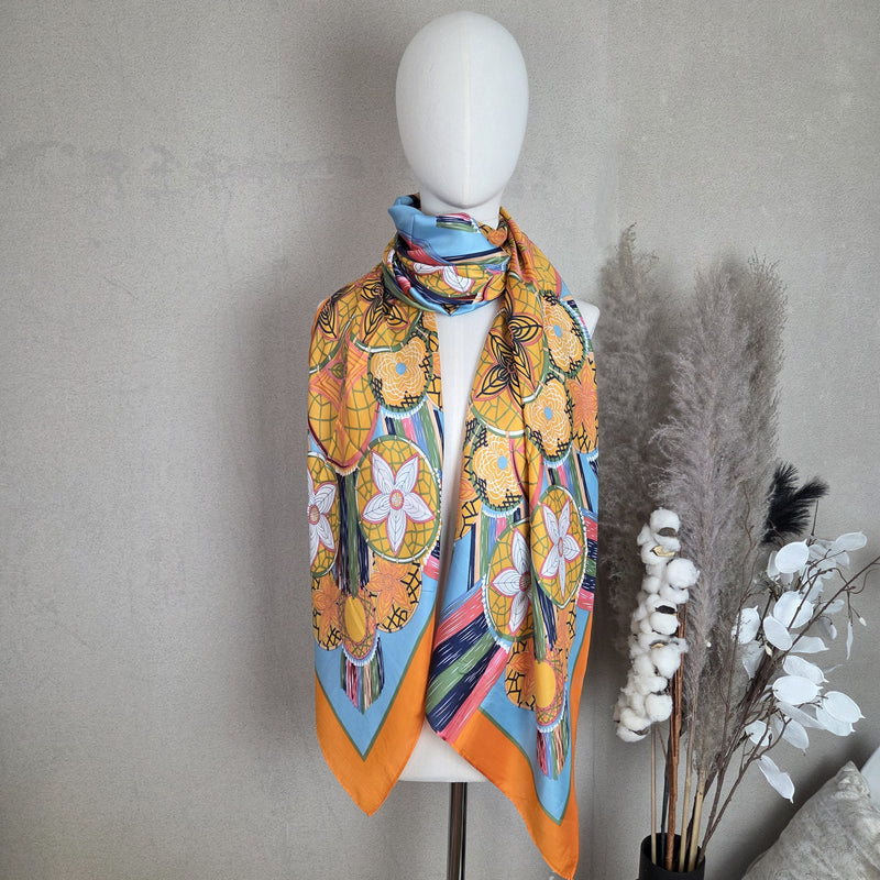 Silky Floral Scarf