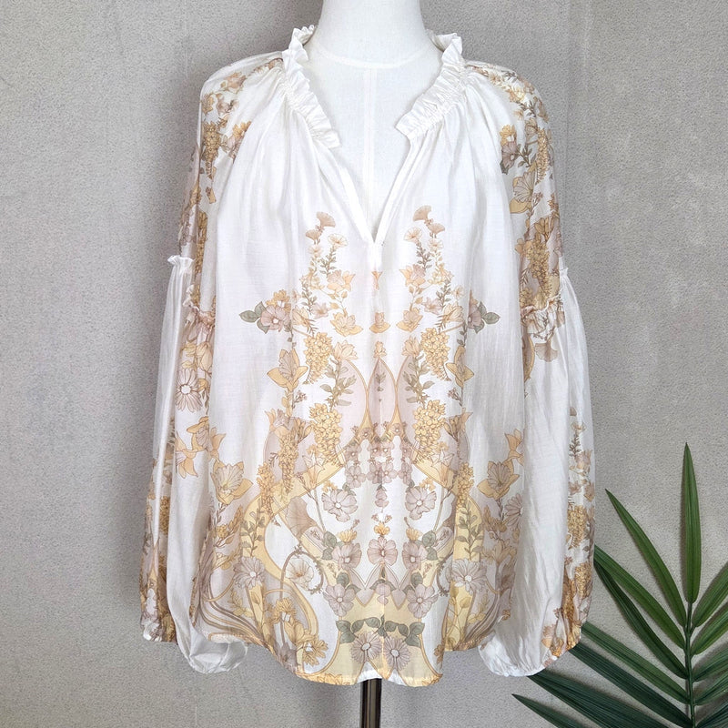 Sheer Boho Blouse - Chocolate