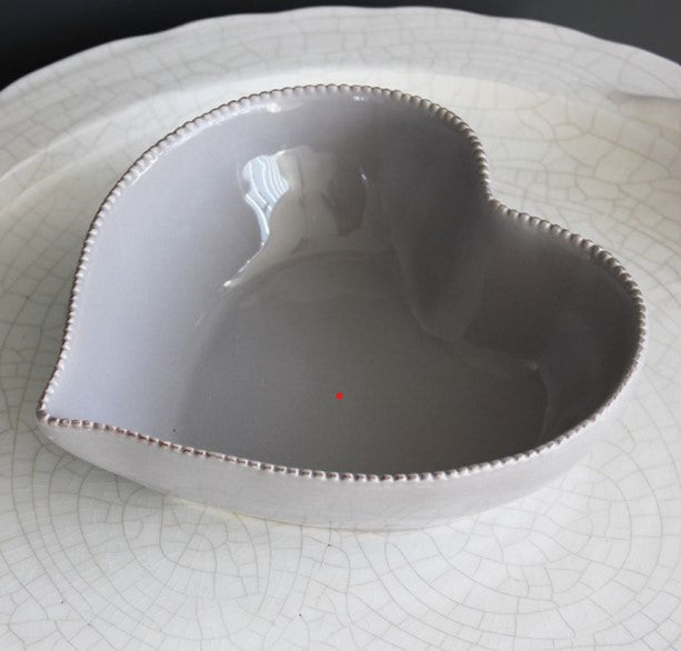 Grey Ceramic Heart Bowl