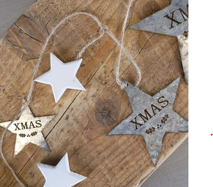 Rustic Tin Star Garland