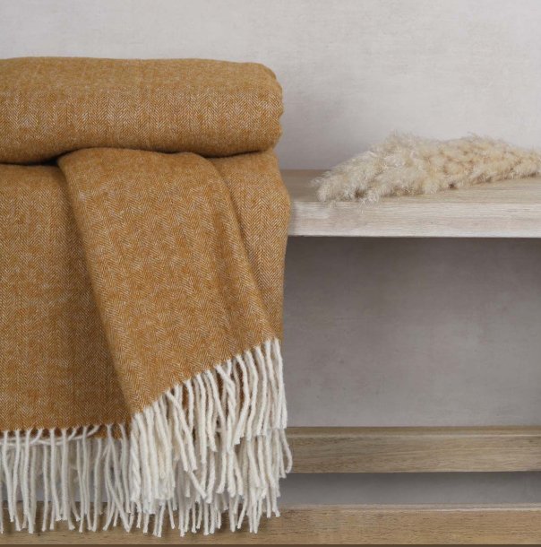 Ochre Pure Wool Throw