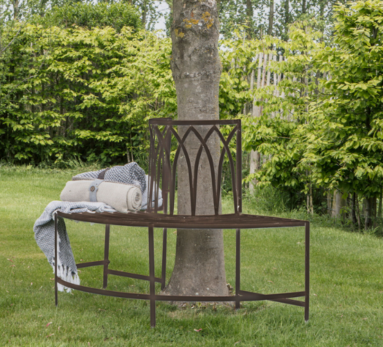 Alberoni Outdoor Tree Bench - Distressed Brown