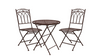 Burano Outdoor Bistro Table and Chair Set - Distressed Brown