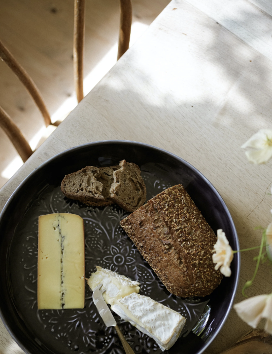 Large Round Enamel Platter - Slate