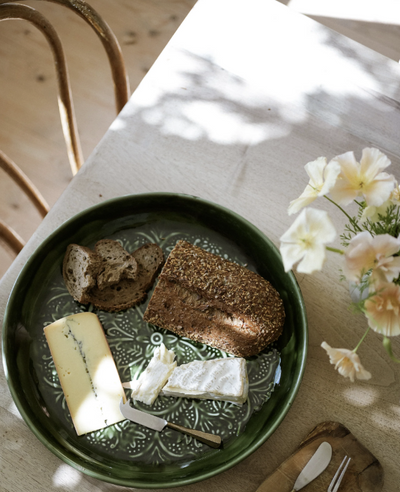 Large Round Enamel Platter - Forest