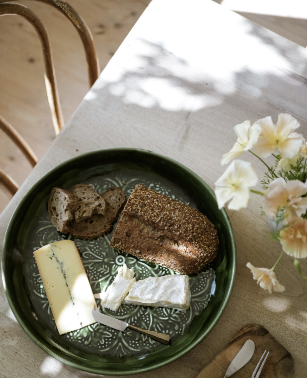 Large Round Enamel Platter - Forest