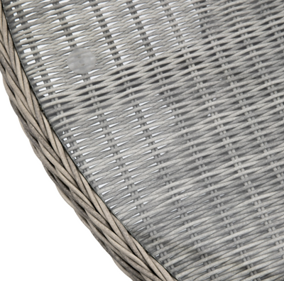 Aurina Pop UP Ltd Menton round garden dining table close-up of woven texture
