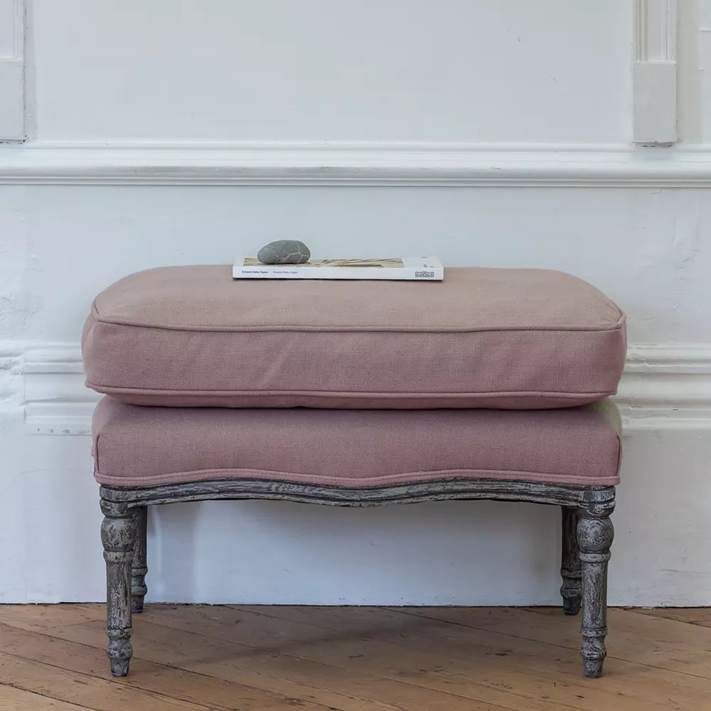 Thornham Powder Pink Footstool Aurina Pop UP Ltd