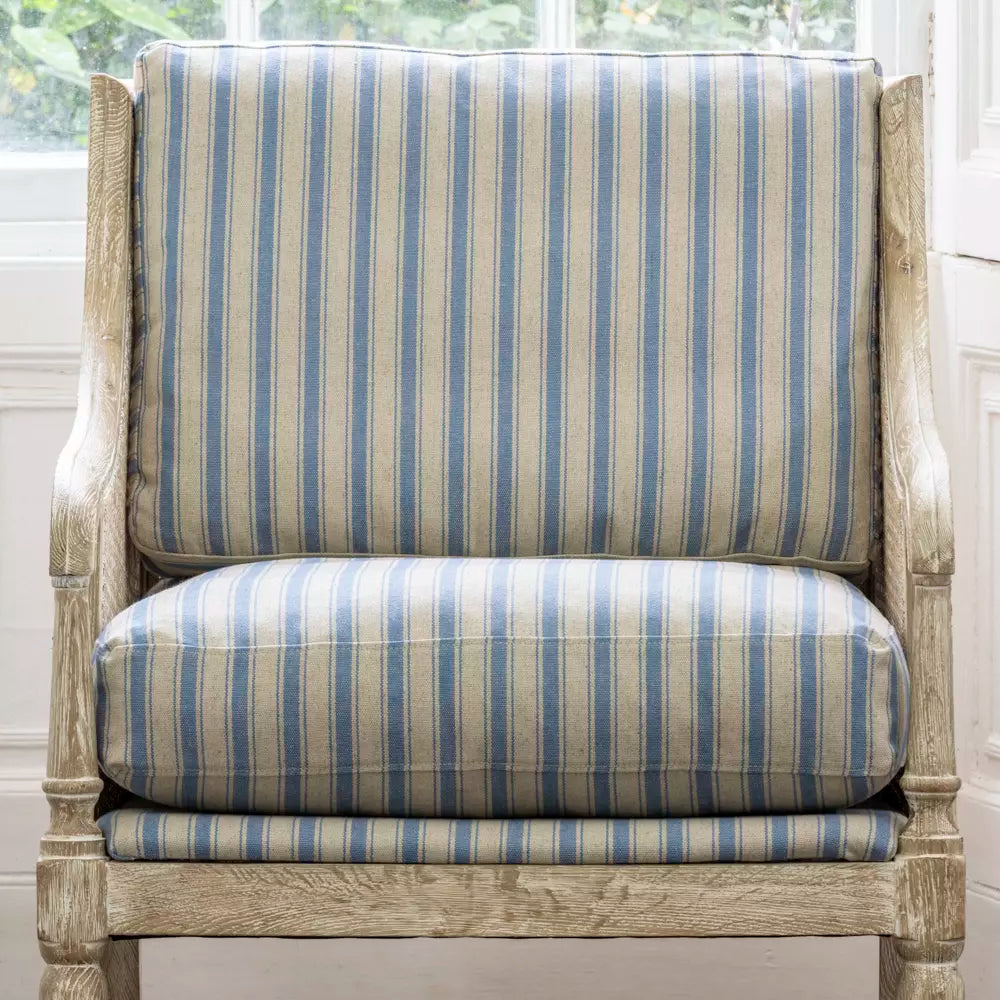 Holkham Ticking Batavia Chair Aurina Pop UP Ltd