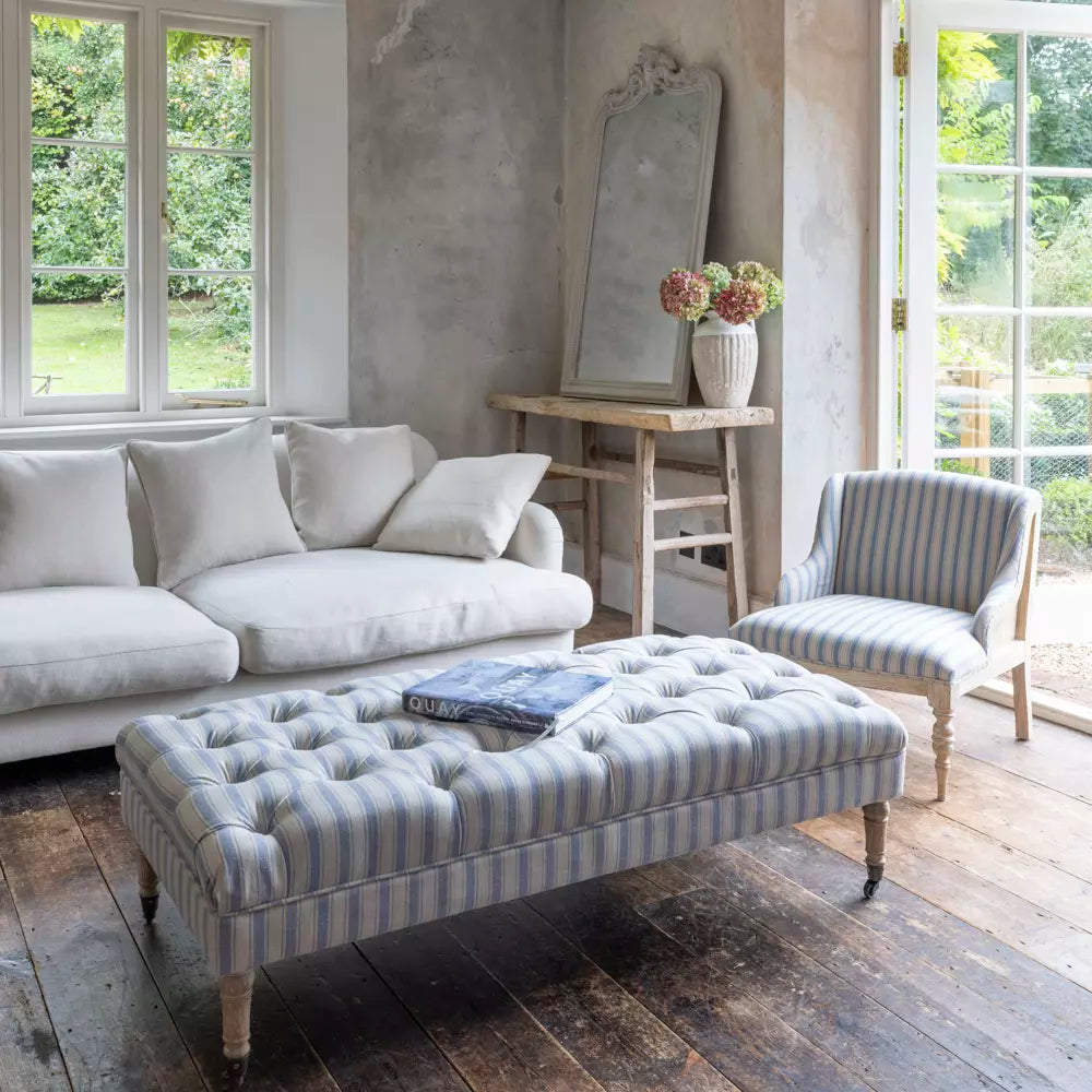 Holkham Stripe Ottoman Aurina Pop UP Ltd