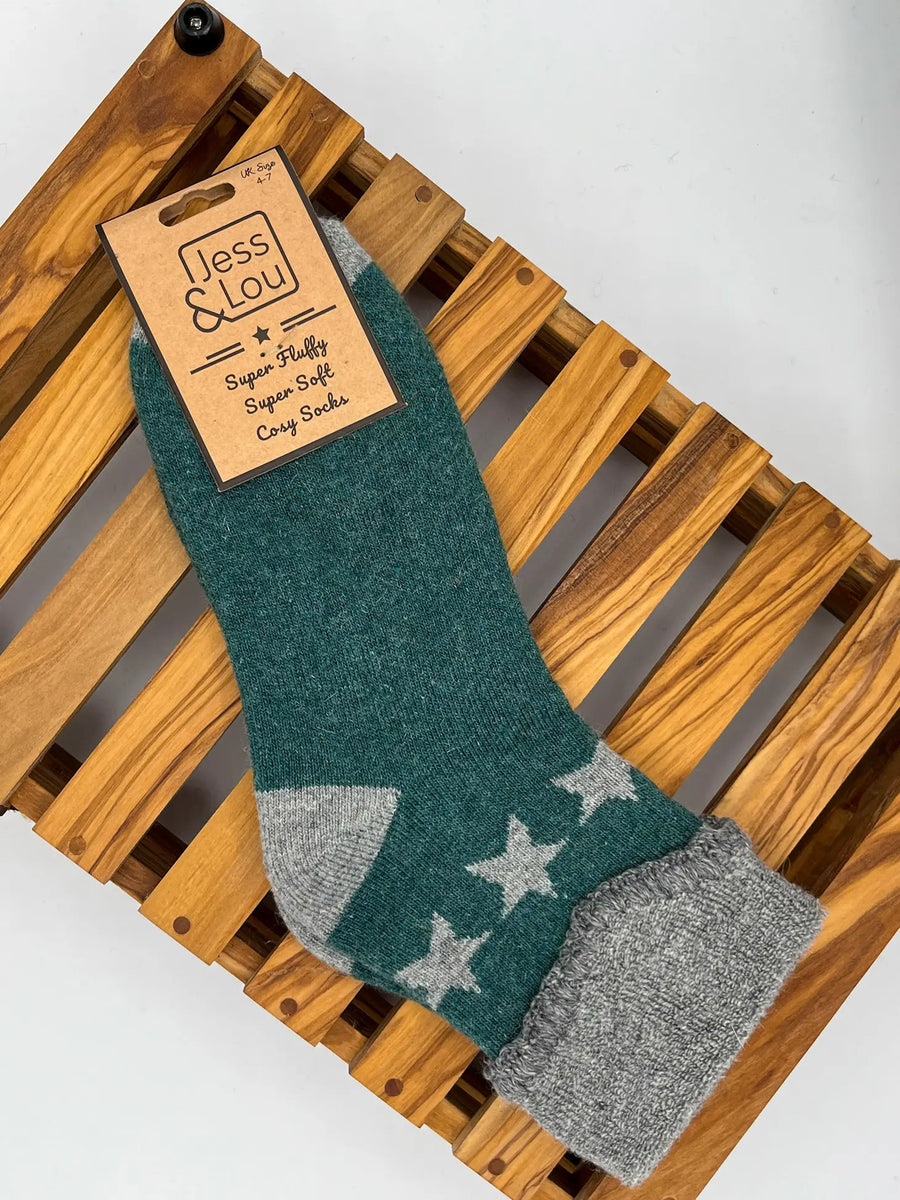 Green Shining Star Cosy Socks
