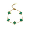 Green Five Leaf Clover Bracelet