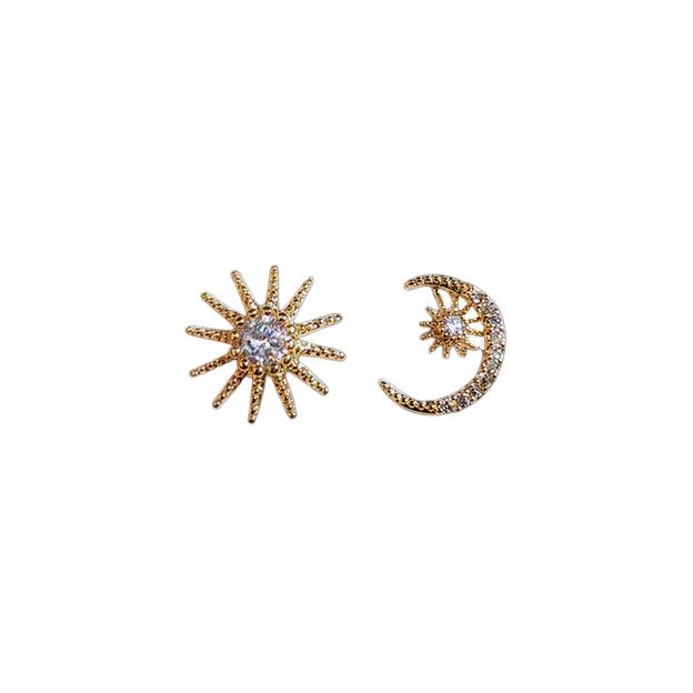 Sun and Moon Post Earrings