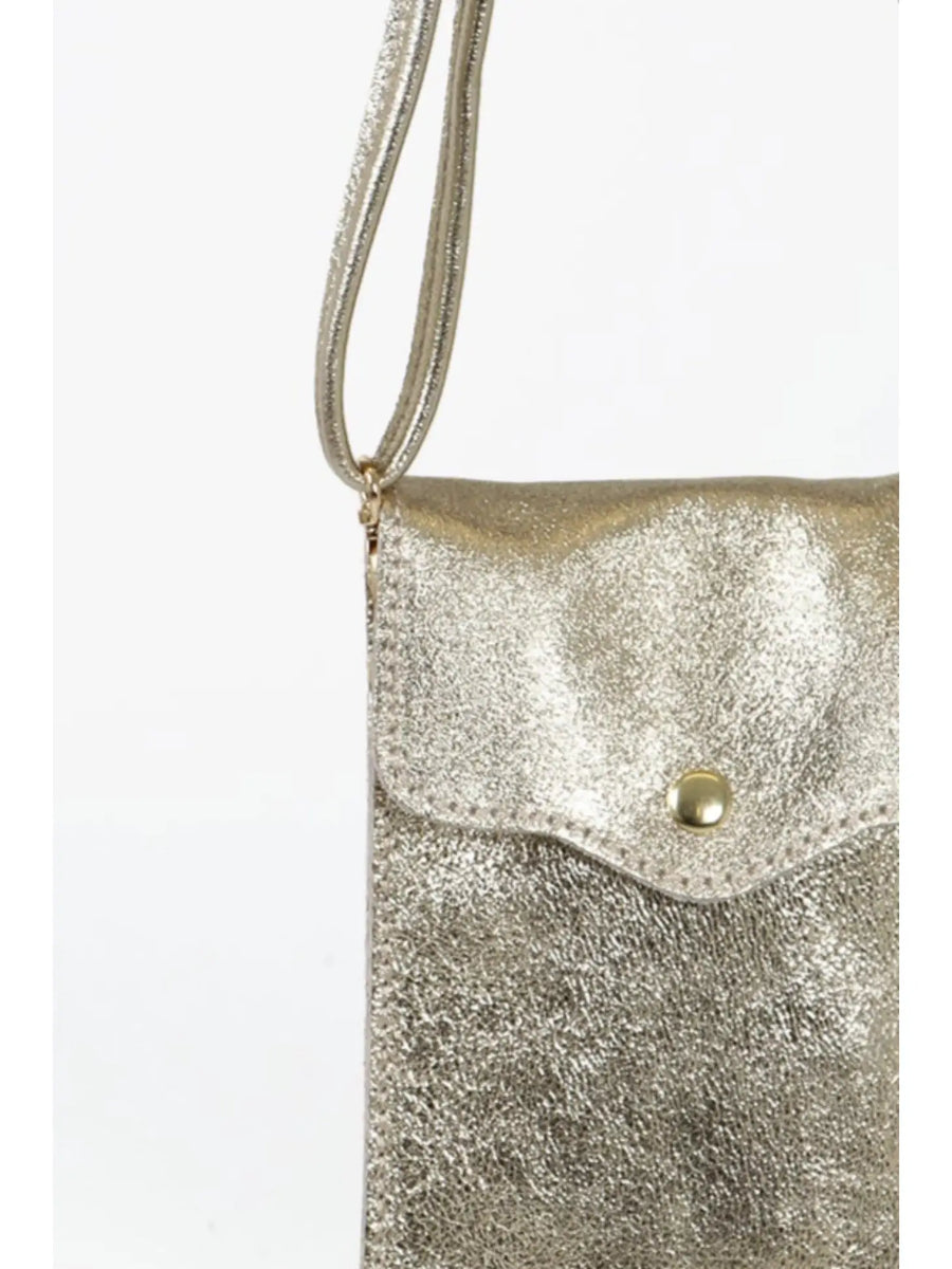 Scalloped Phone Bag - Gold