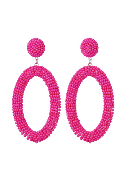 Candy Beaded Earrings - Fuschia