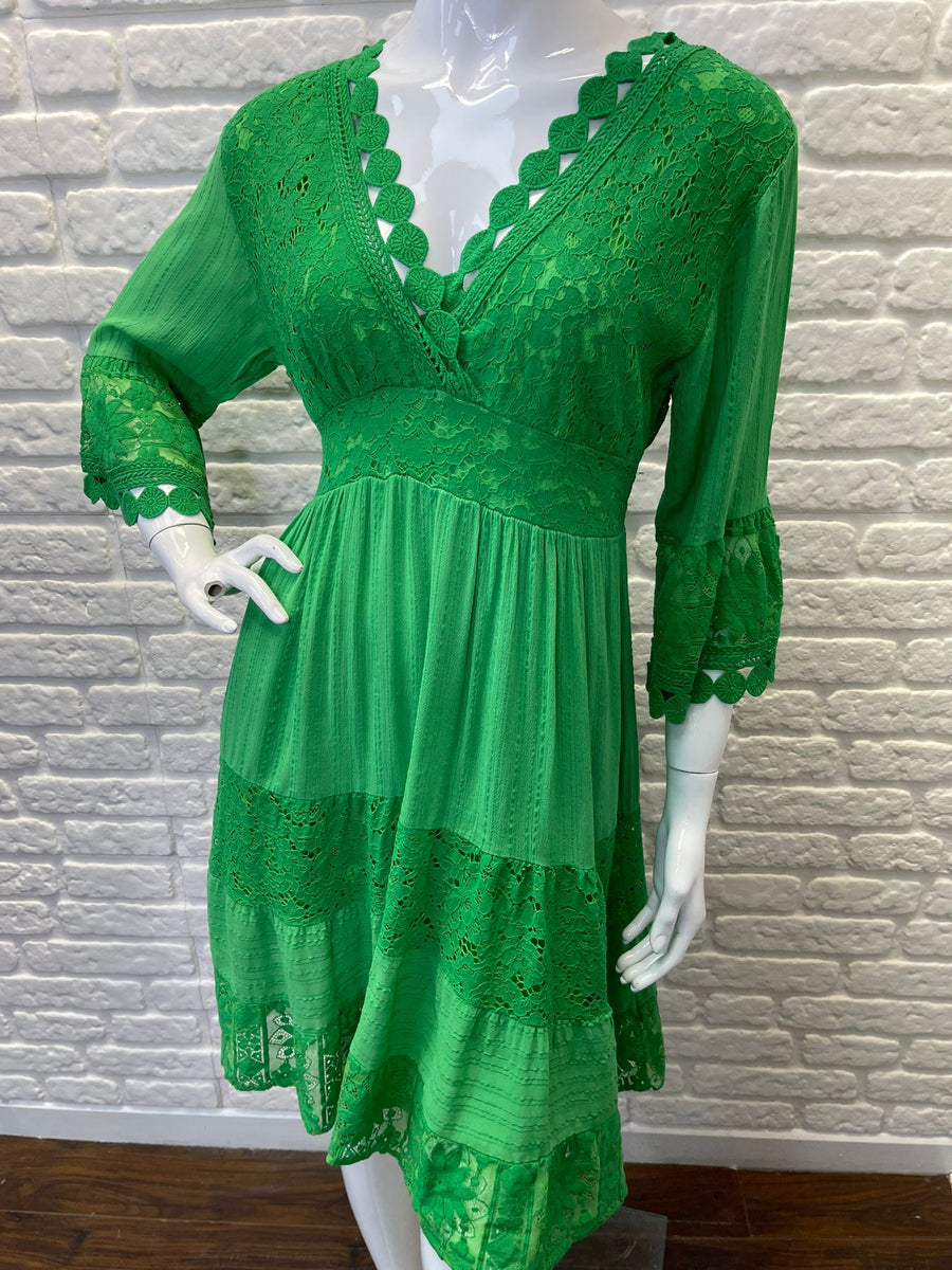 Short Lace Panel Summer Dress
