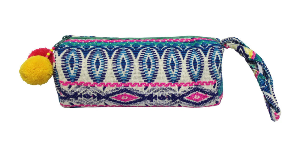 Turquoise Embellished Tube Bag