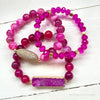 Fuschia Bling Beaded Bracelets