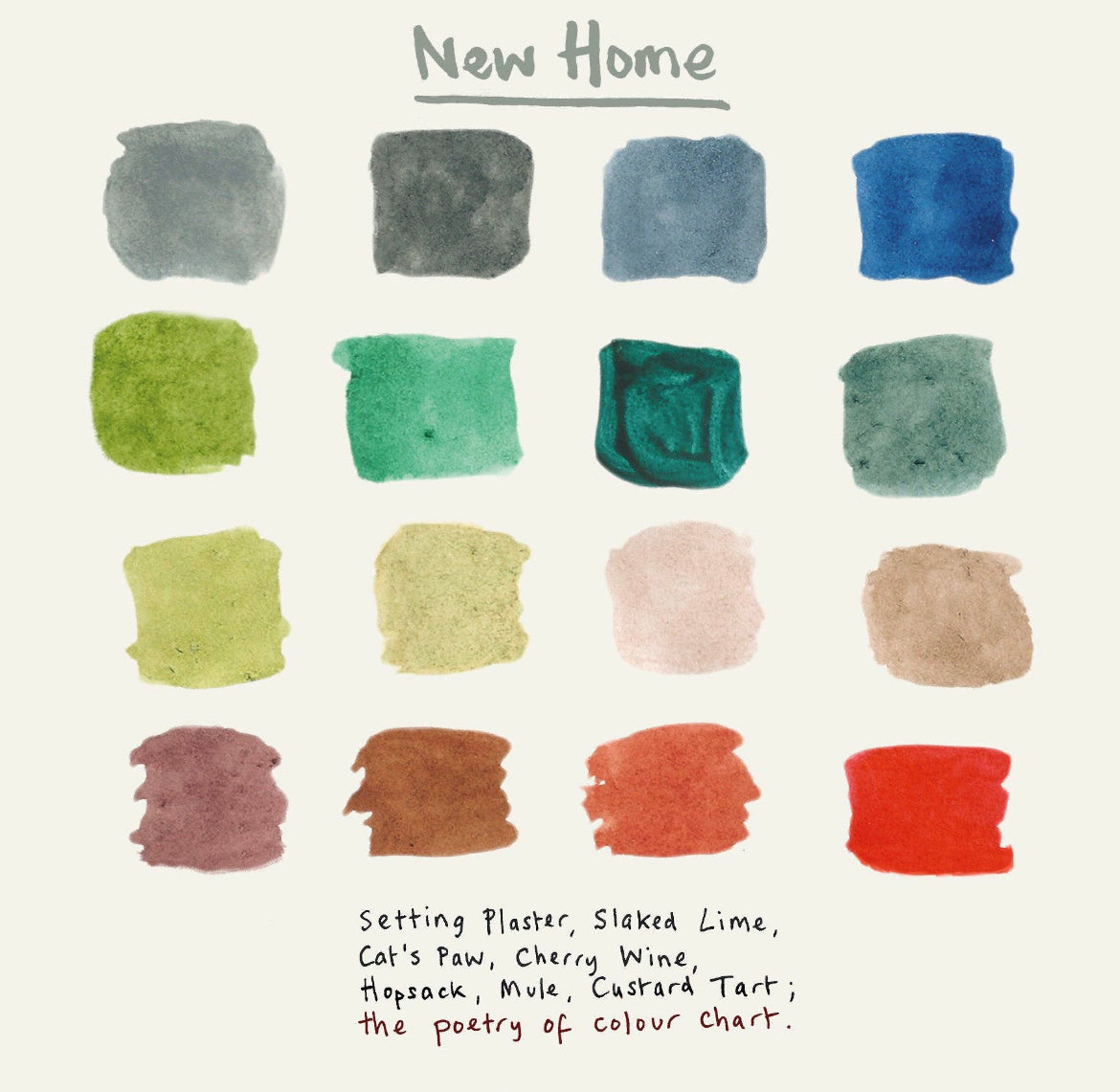 New Home Paint Chart Card Aurina Ltd