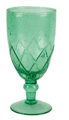 Recycled Bubble Wine Glass Sea Green