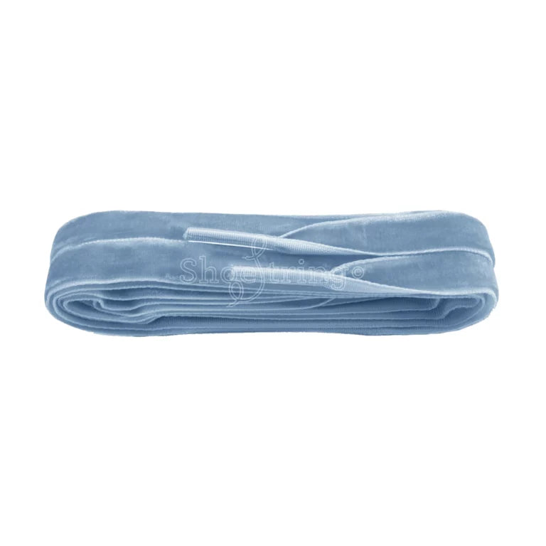 Luxury Shoe Laces - Baby Blue Velvet Aurina Ltd