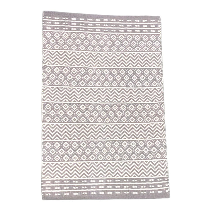 Woven Cotton Rug or Bath Mat - Grey