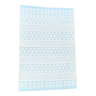 Woven Cotton Rug or Bath Mat - Sky Blue