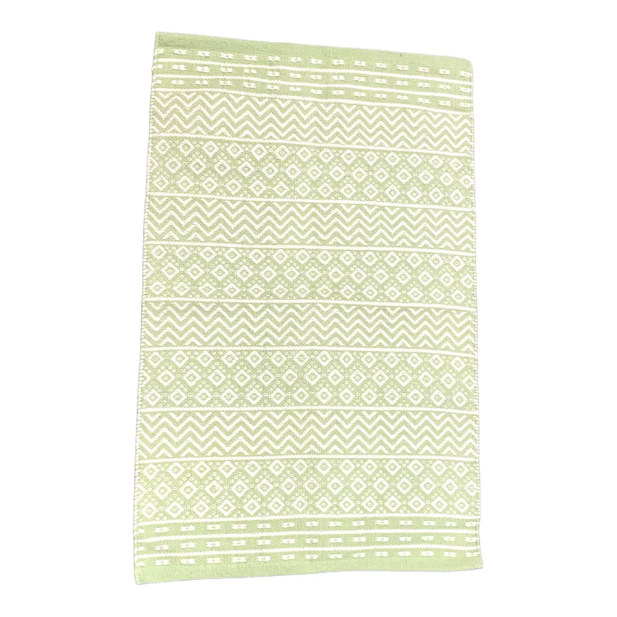 Woven Cotton Rug or Bath Mat - Green