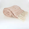 Hand Woven Cotton Throw - Coral Pink